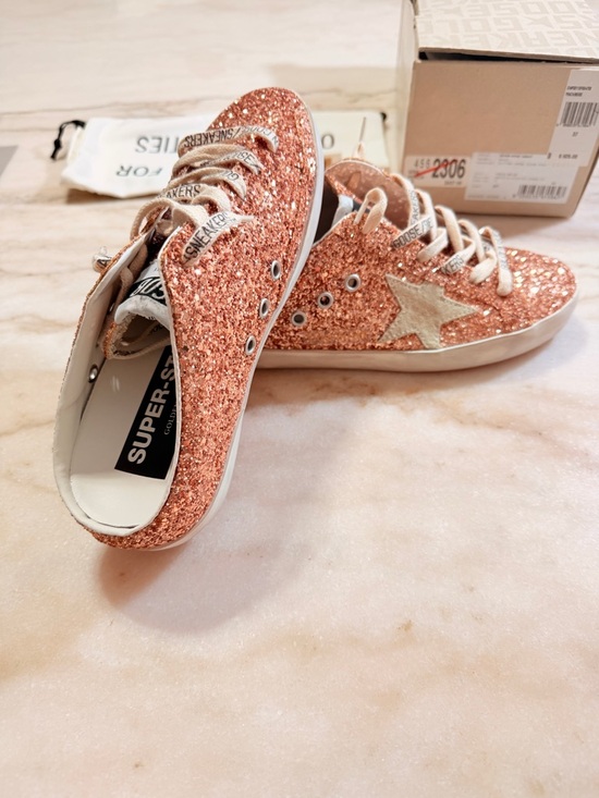 Golden Goose Shoes - Brand New Golden Goose Peach Glitter Super-Star Sabot Sneakers